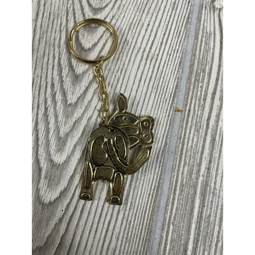 Keychain Lot of 6 Animal Theme Cow Raccoon Monkeys Bear Duck Key Chains Fobs